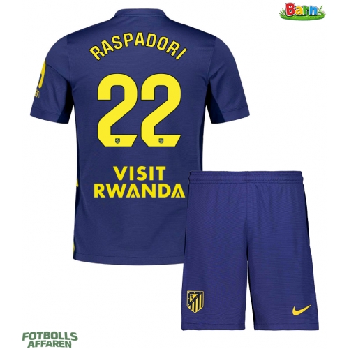 Atletico Madrid Giacomo Raspadori #22 Bortaställ Barn 2025-26 Kortärmad (+ Korta byxor)